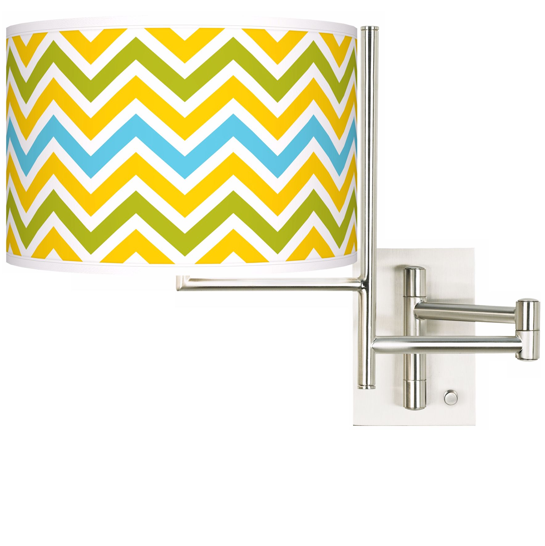 Citrus Zig Zag Brushed Steel Plug-in Swing Arm Wall Lamp