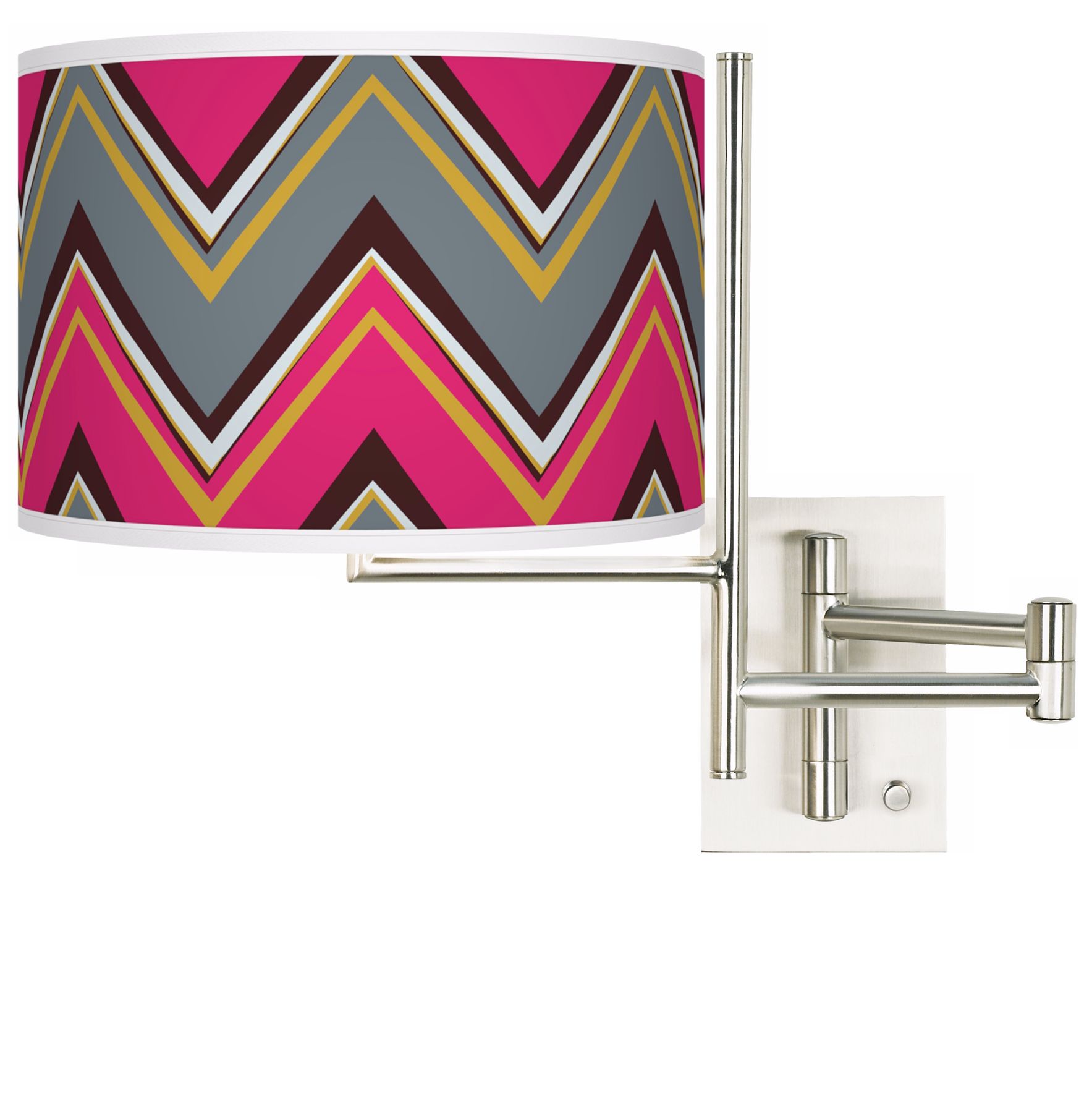 Stacy Garcia Chevron Pride Pink Plug-In Swing Arm Wall Light
