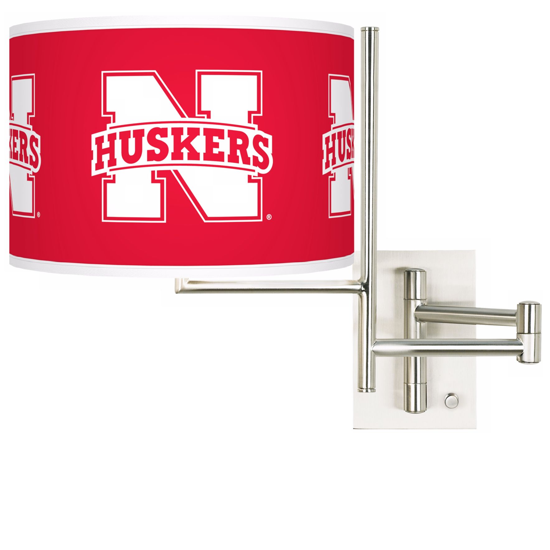 Nebraska Huskers Steel Swing Arm Wall Light