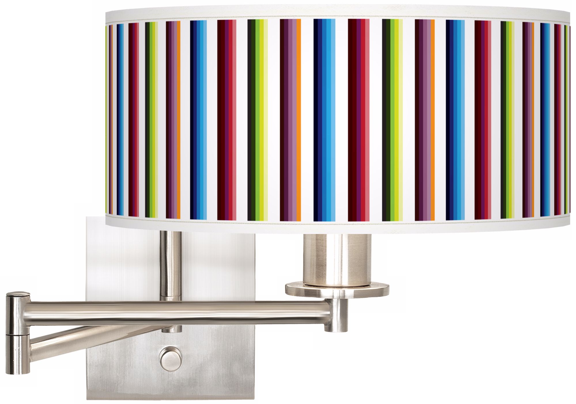 Technocolors Giclee Brushed Steel Plug-In Swing Arm Wall Light