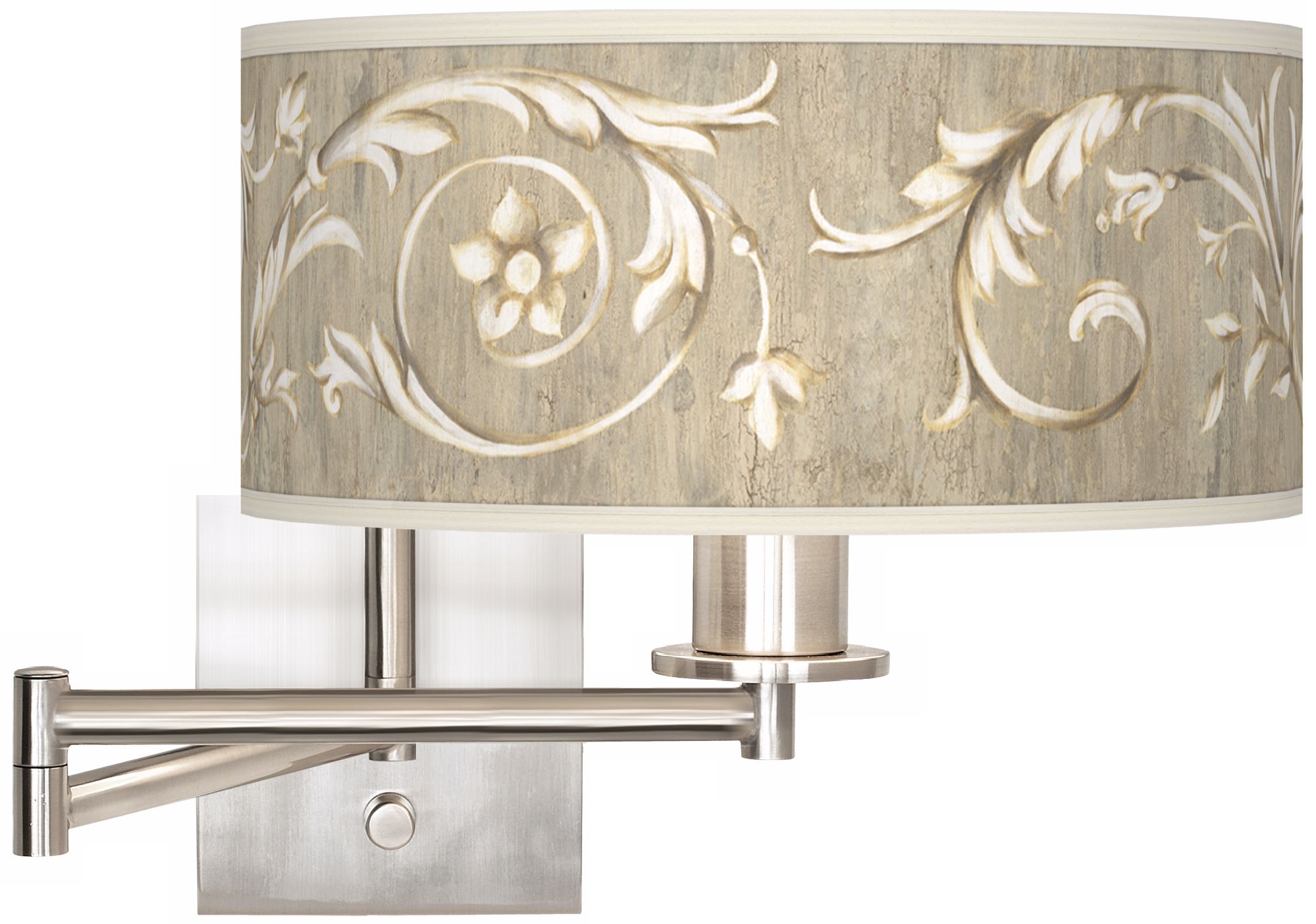 Laurel Court Brushed Steel Plug-In Swing Arm Wall Light