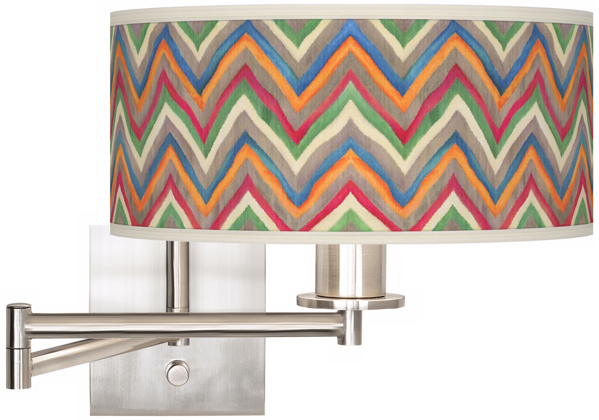 Canyon Waves Giclee Brushed Steel Plug-In Swing Arm Wall Light