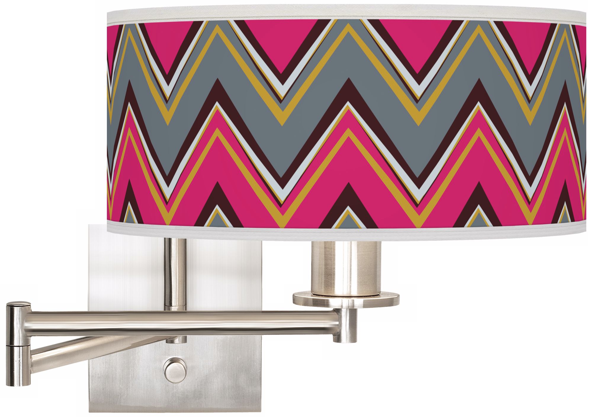 Stacy Garcia Chevron Pride Pink 12" Swing Arm Wall Light