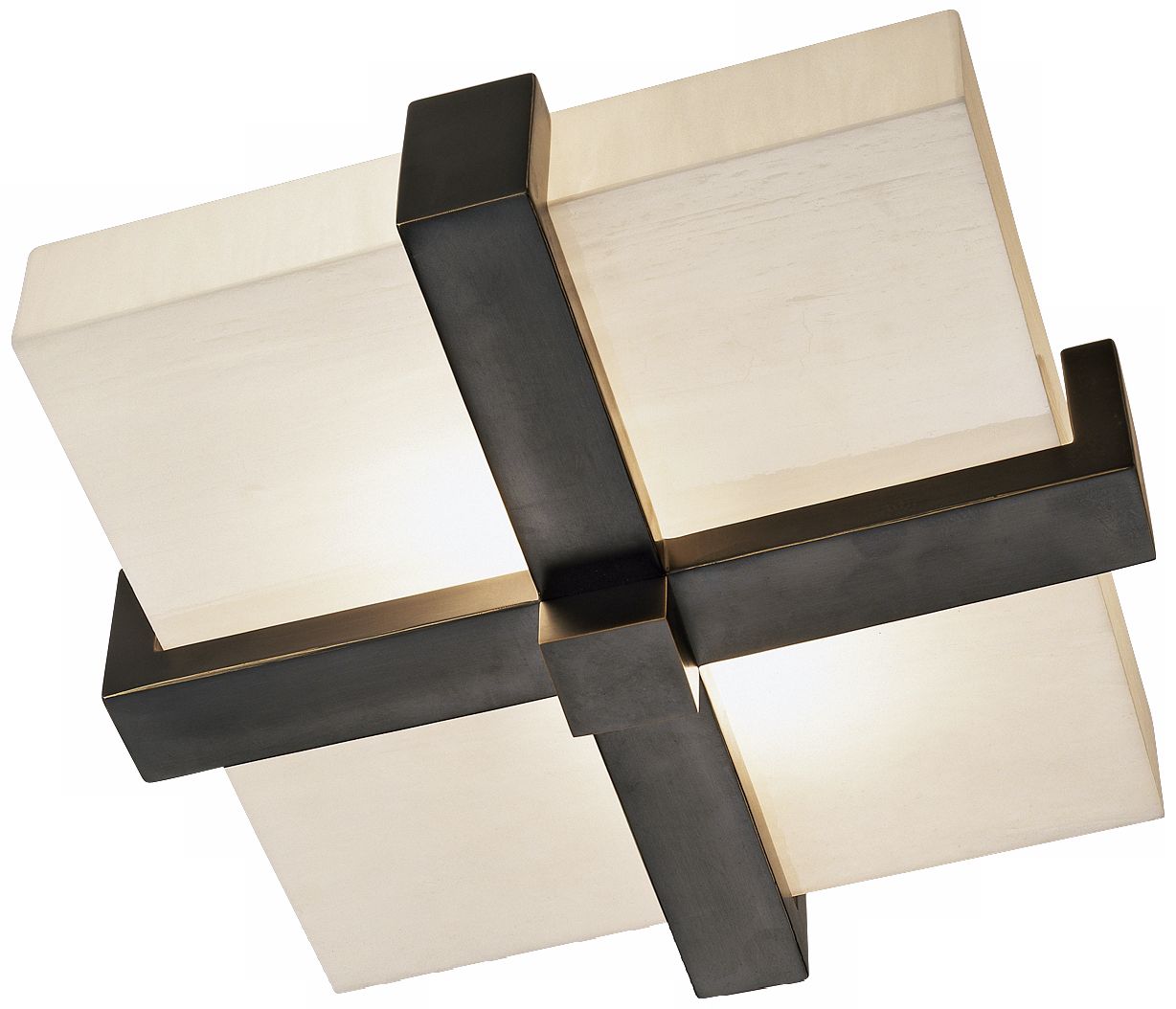 Robert Abbey Doughnut Cross Bronze 16" Wide Ceiling Light