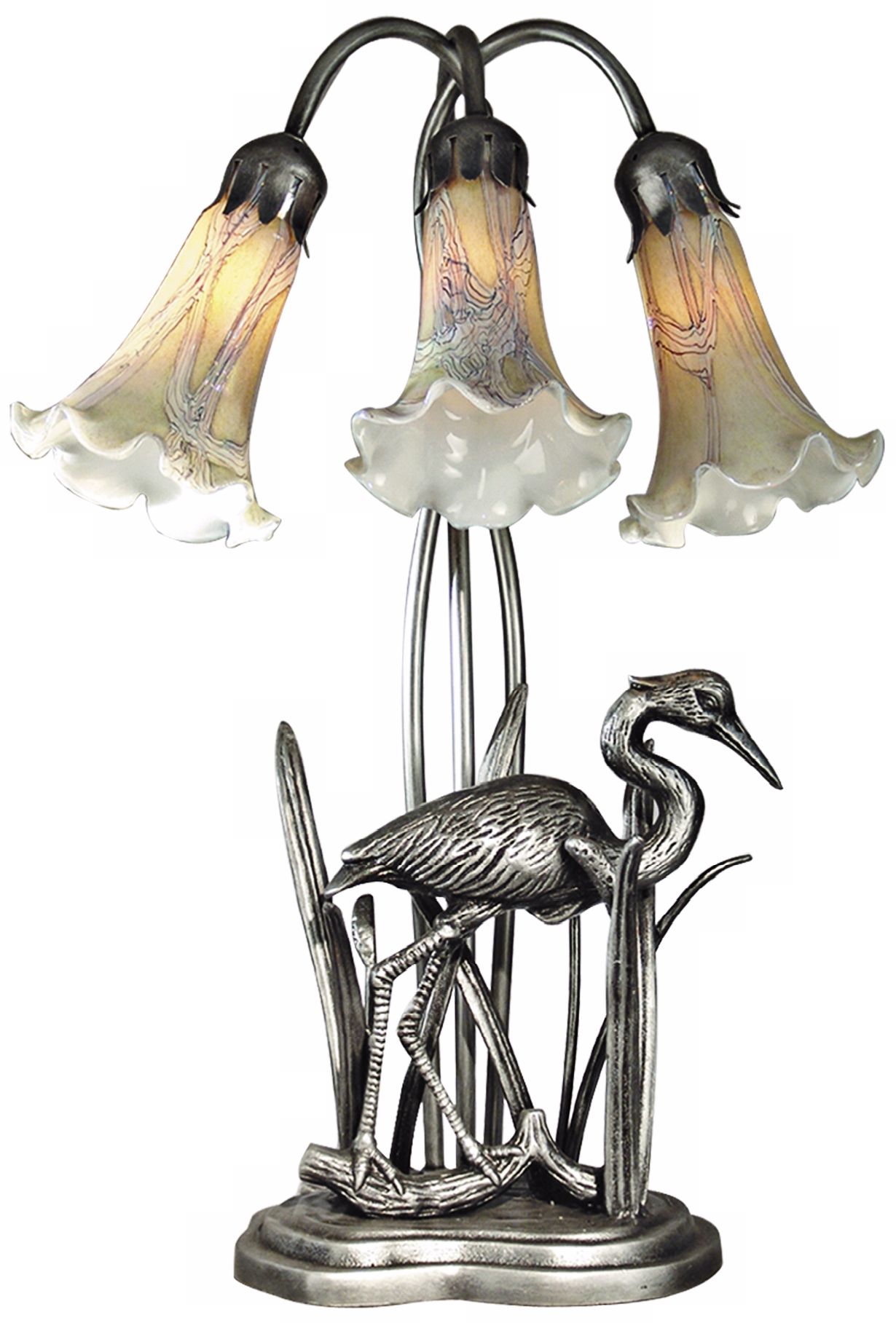 Dale Tiffany Florence Lily Pewter Table Lamp