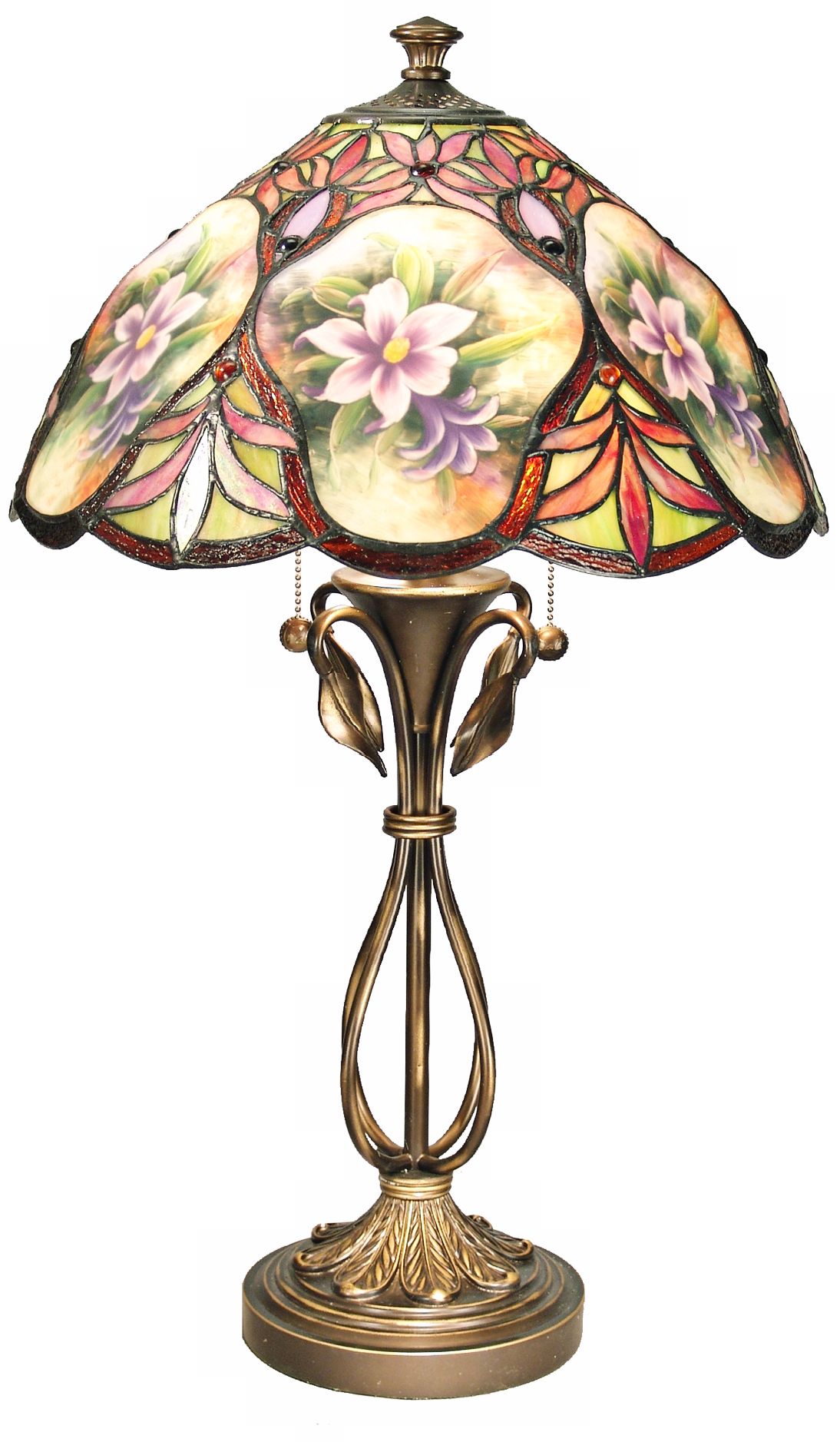 Dale Tiffany Danby Hand-Painted Art Glass Table Lamp