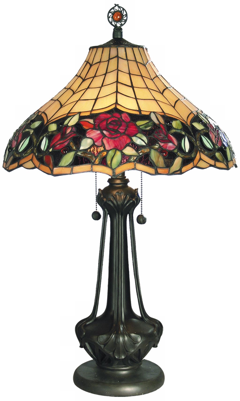 Dale Tiffany Autumn Rose Tiffany Style Art Glass Table Lamp
