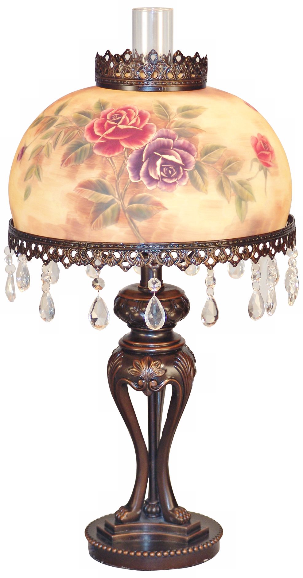 Dale Tiffany Tyler Rose Art Glass Table Lamp