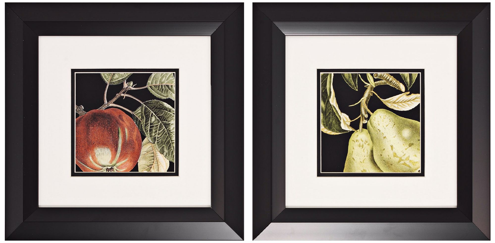 Set of 2 Apple and Pear Prints Wall Art