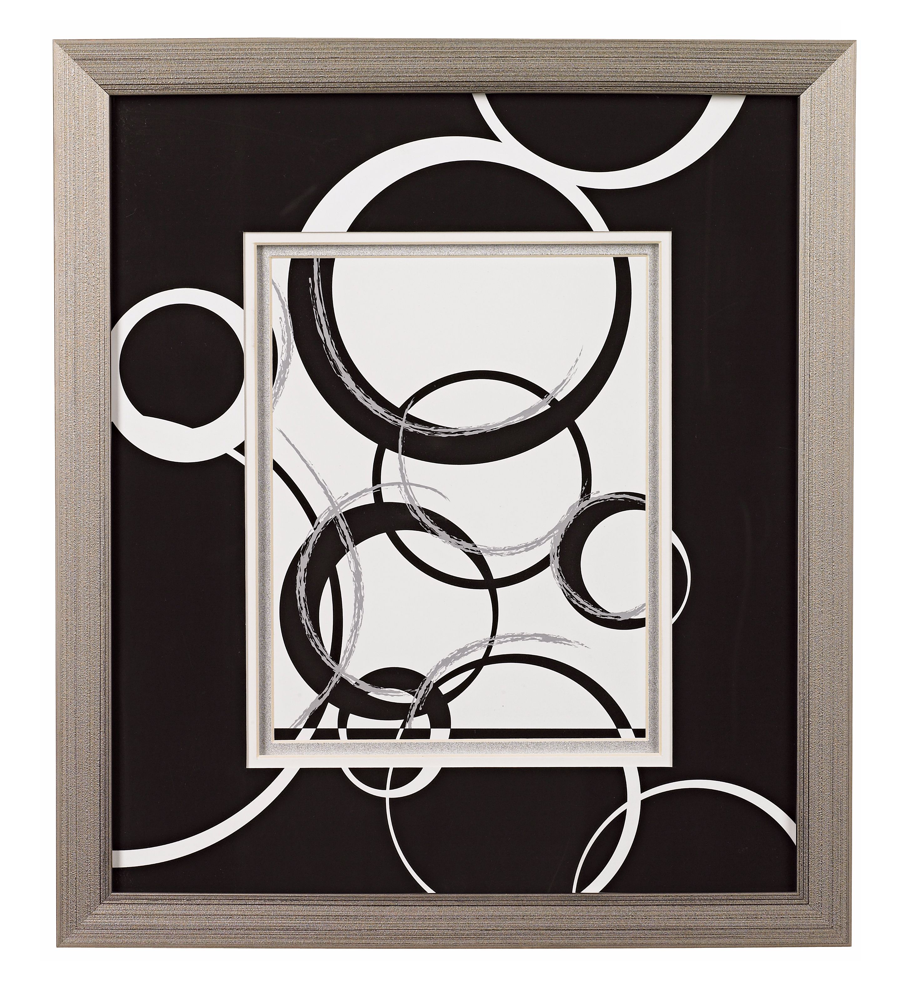 Black and White Spheres B Framed Wall Art