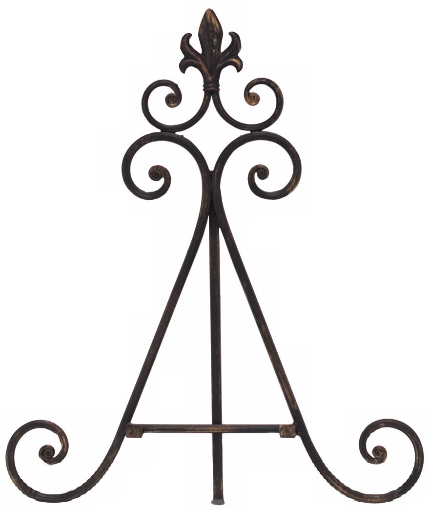 Antique Black Scroll Easel K2097