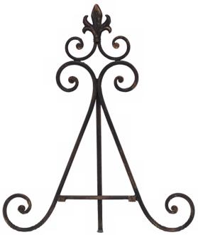 Antique Black Scroll Easel K2097