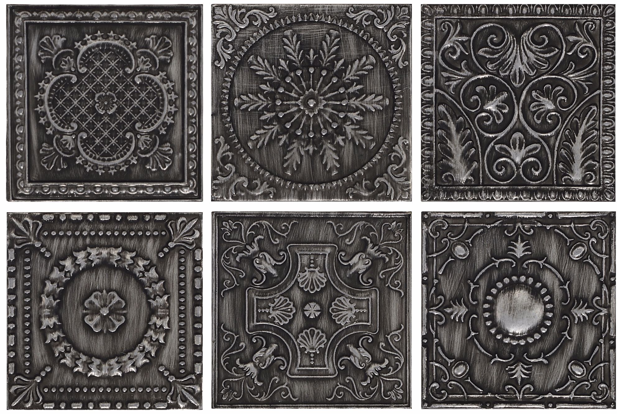 Tiles Set of 6 Metal Wall Art