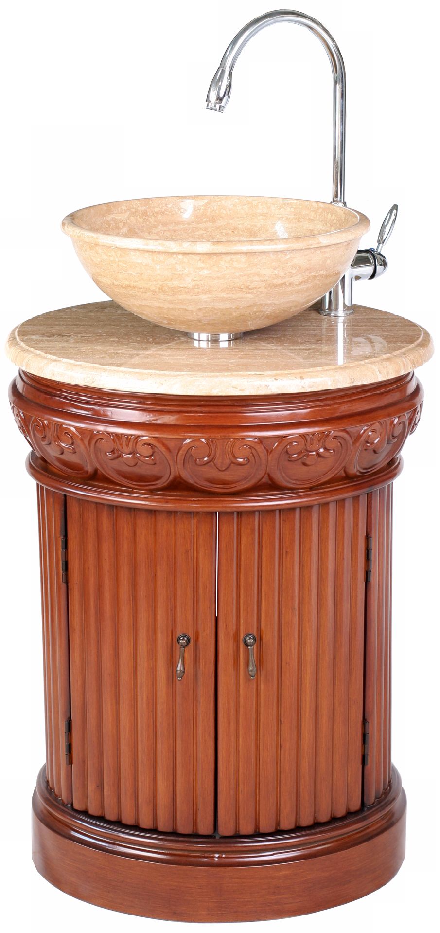 Edwina Travertine Marble Single Sink Vanity