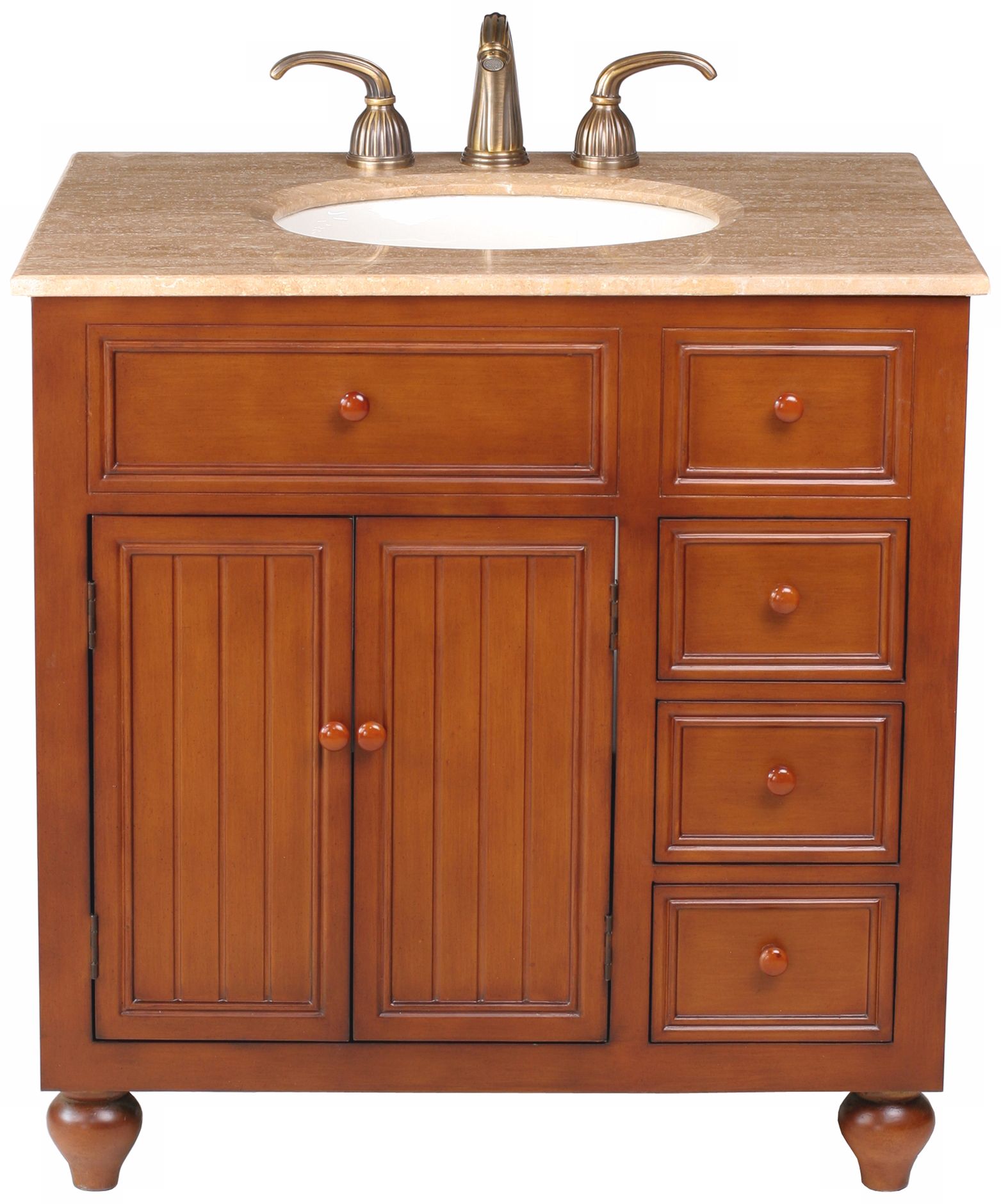 Mary Travertine Marble Single Sink Vanity