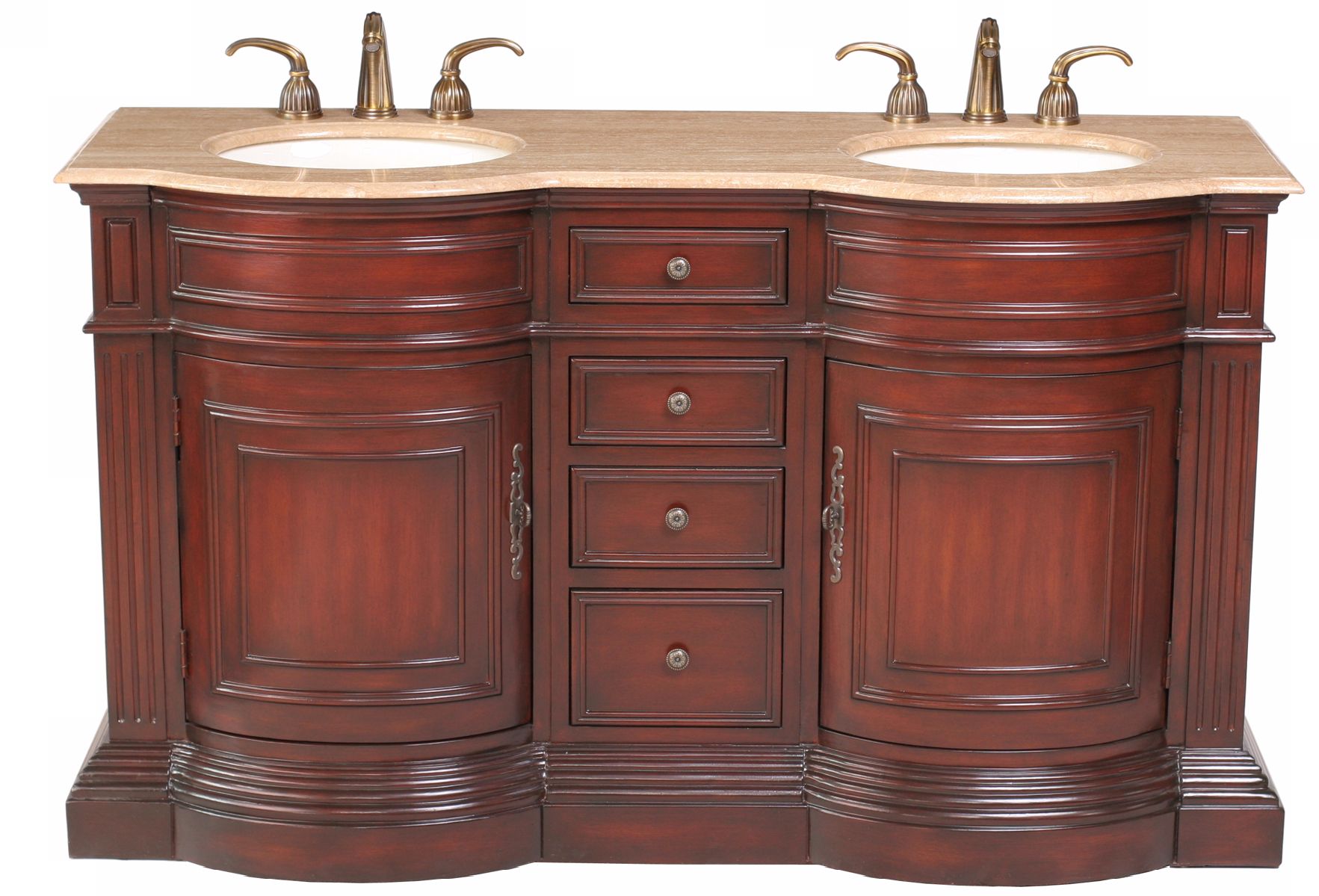 Catherine Travertine Marble Double Sink Vanity