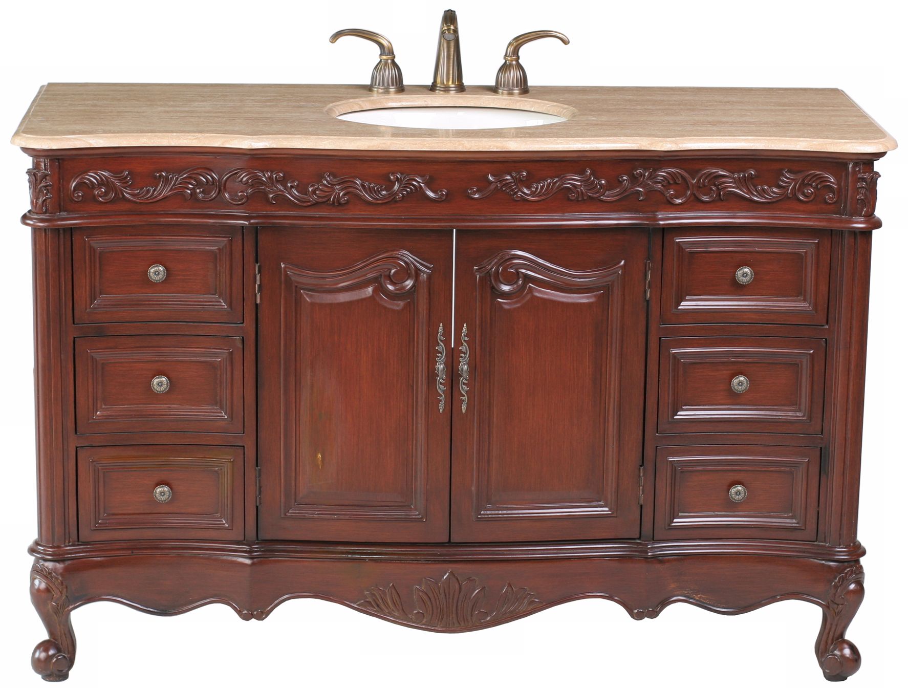 Princeton Travertine Marble Single Sink Vanity