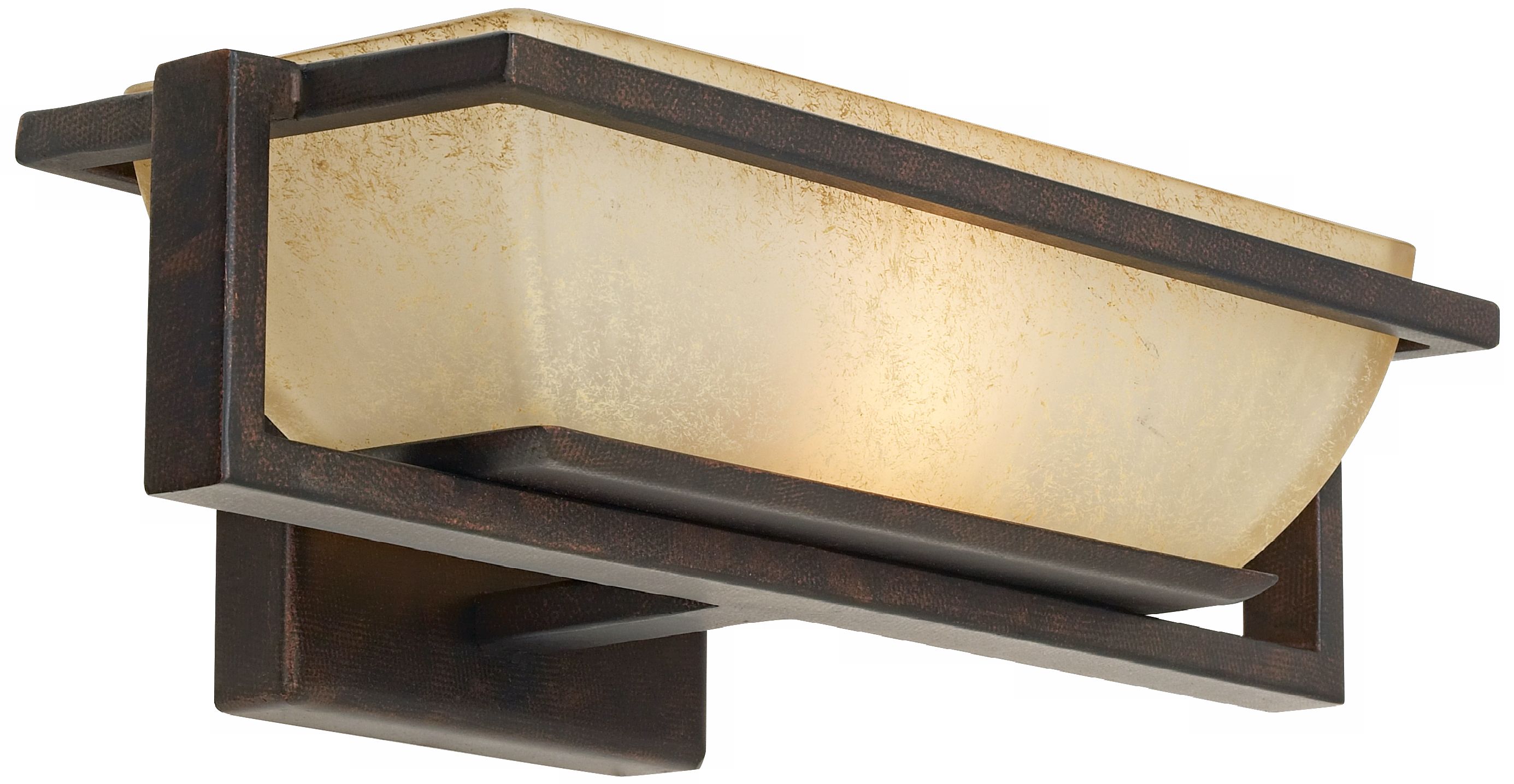Mission Style Amber Linen Glass 12" Wide Wall Sconce