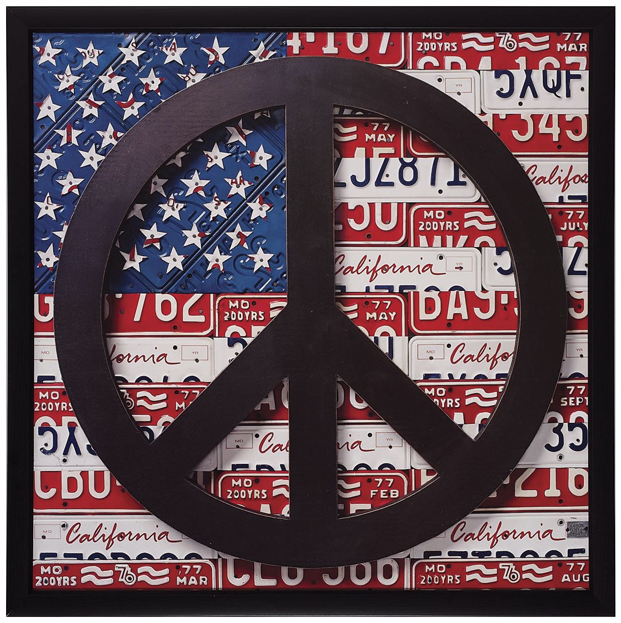 Peace Sign Framed Liscense Print 26 Square Wall Art K2583