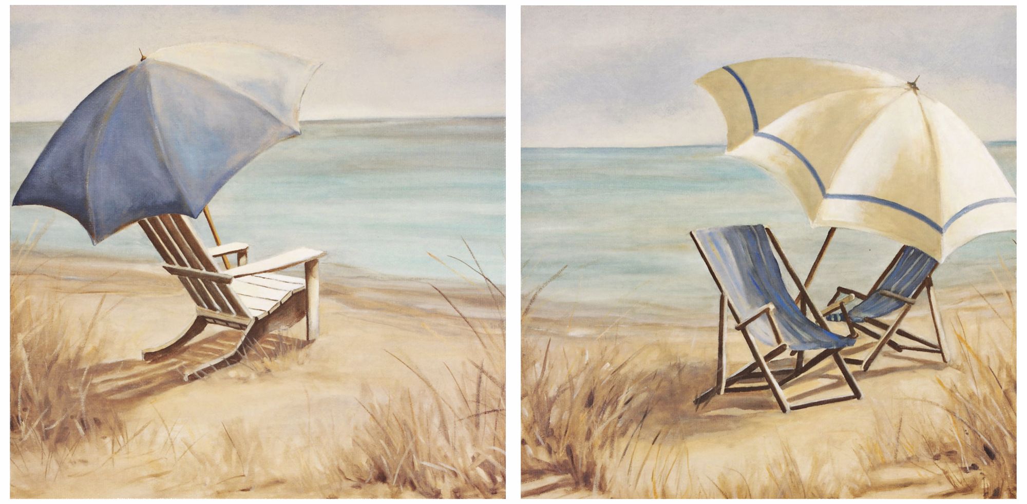 Set of 2 Vacation I and II Canvas Prints Wall Art