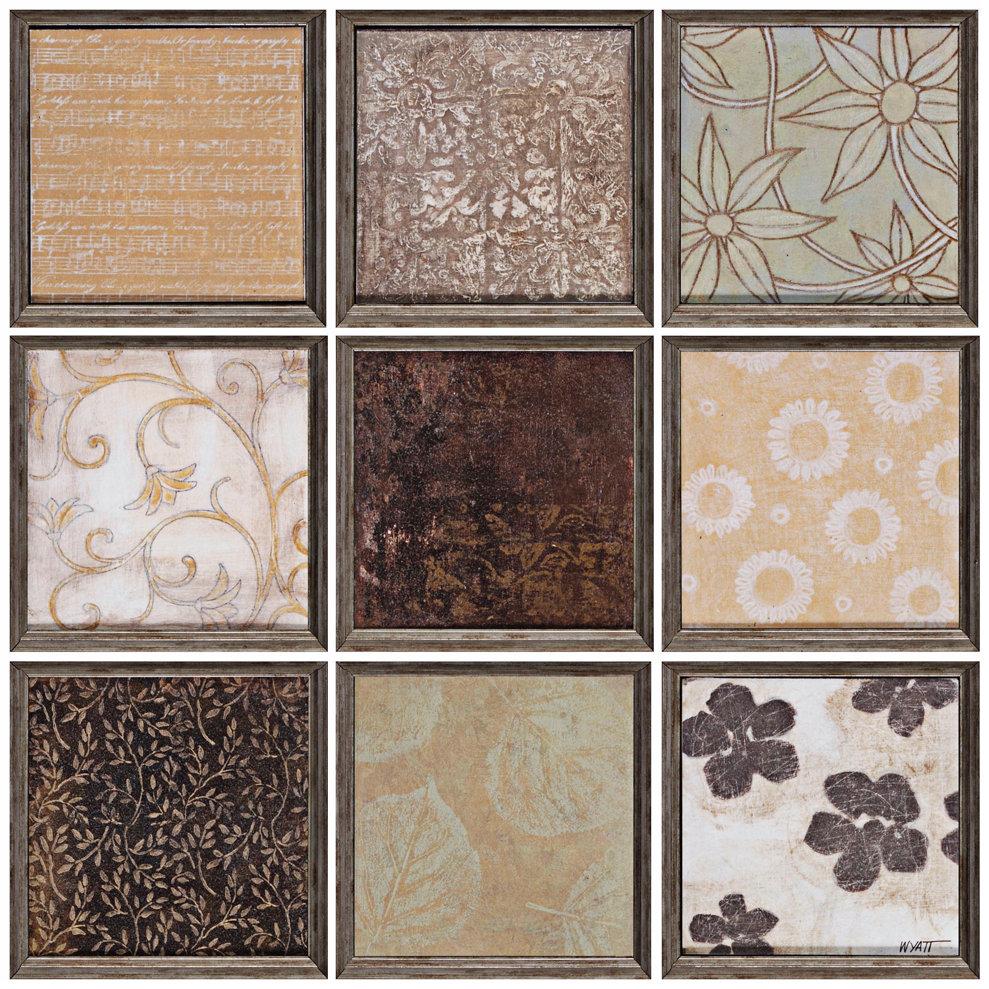Set of 9 Nature Patterns Wall Art Panels