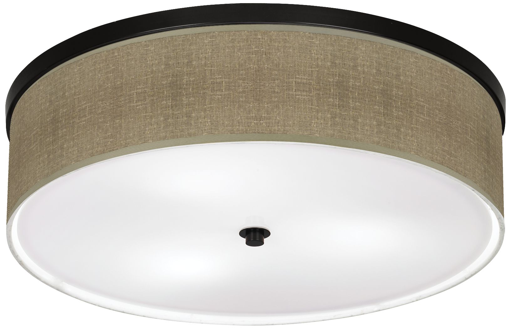 Burlap Print 20 1/4" Wide Bronze Ceiling Light