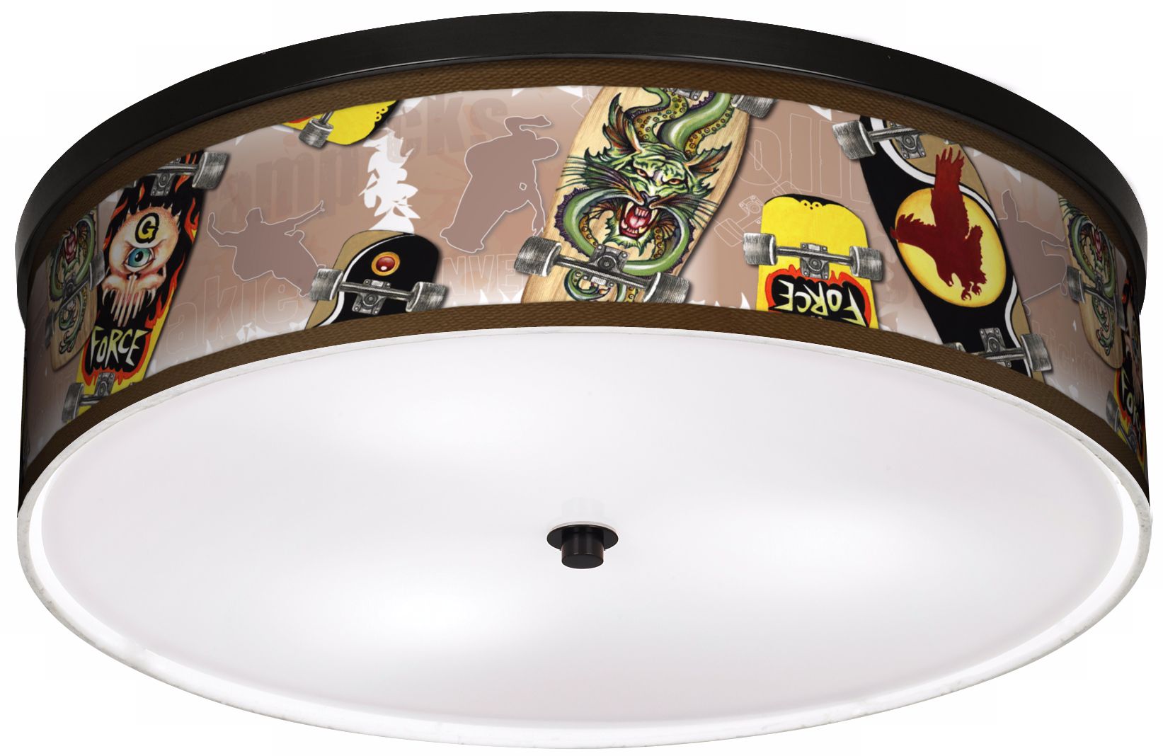 Skateboard Mania 20 1/4" Wide CFL Bronze Ceiling Light