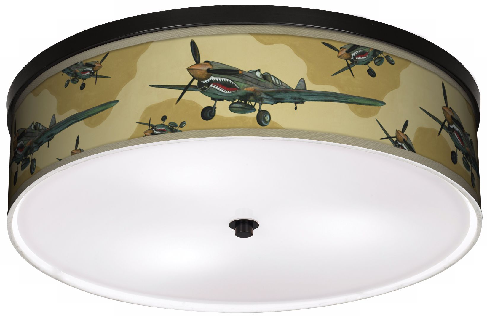 Flying Tigers 20 1/4" Wide CFL Bronze Ceiling Light