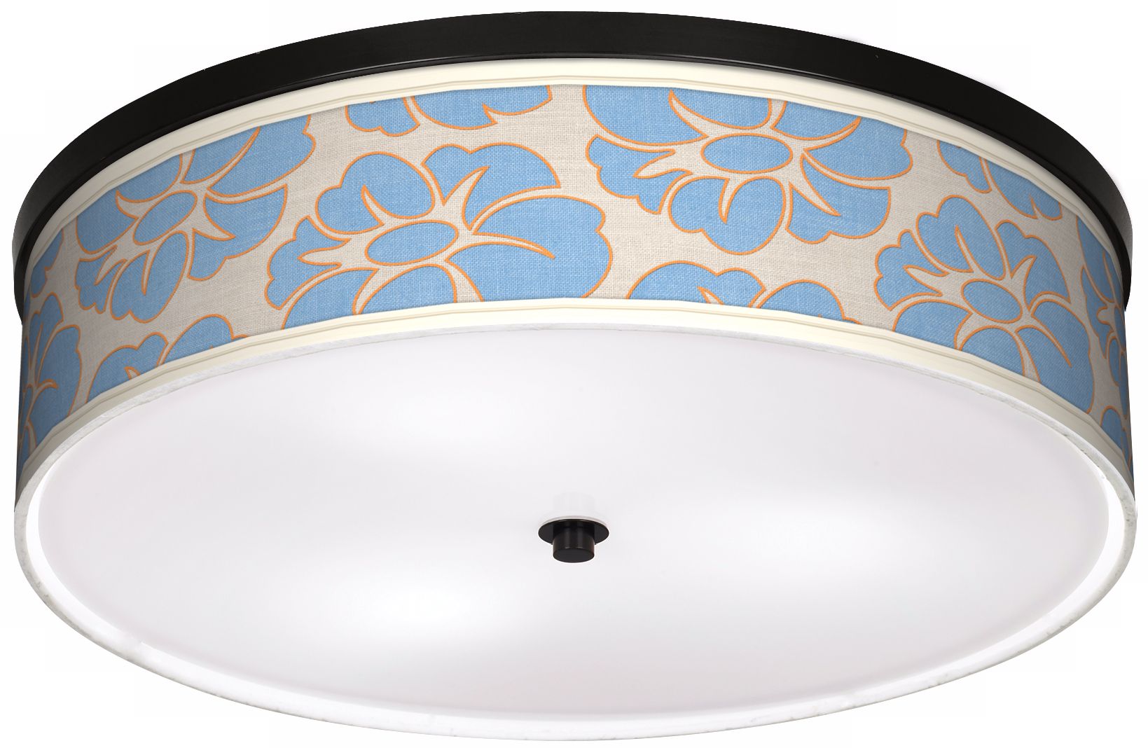 Floral Blue Silhouette 20 1/4" Wide CFL Bronze Ceiling Light