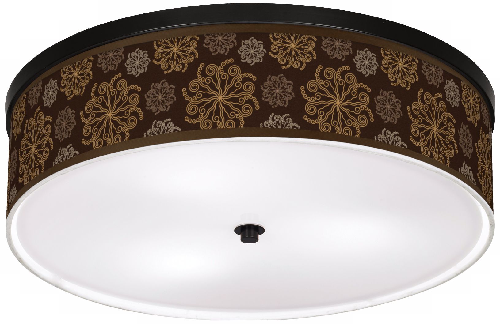 Chocolate Blossom Linen 20 1/4" Wide CFL Ceiling Light