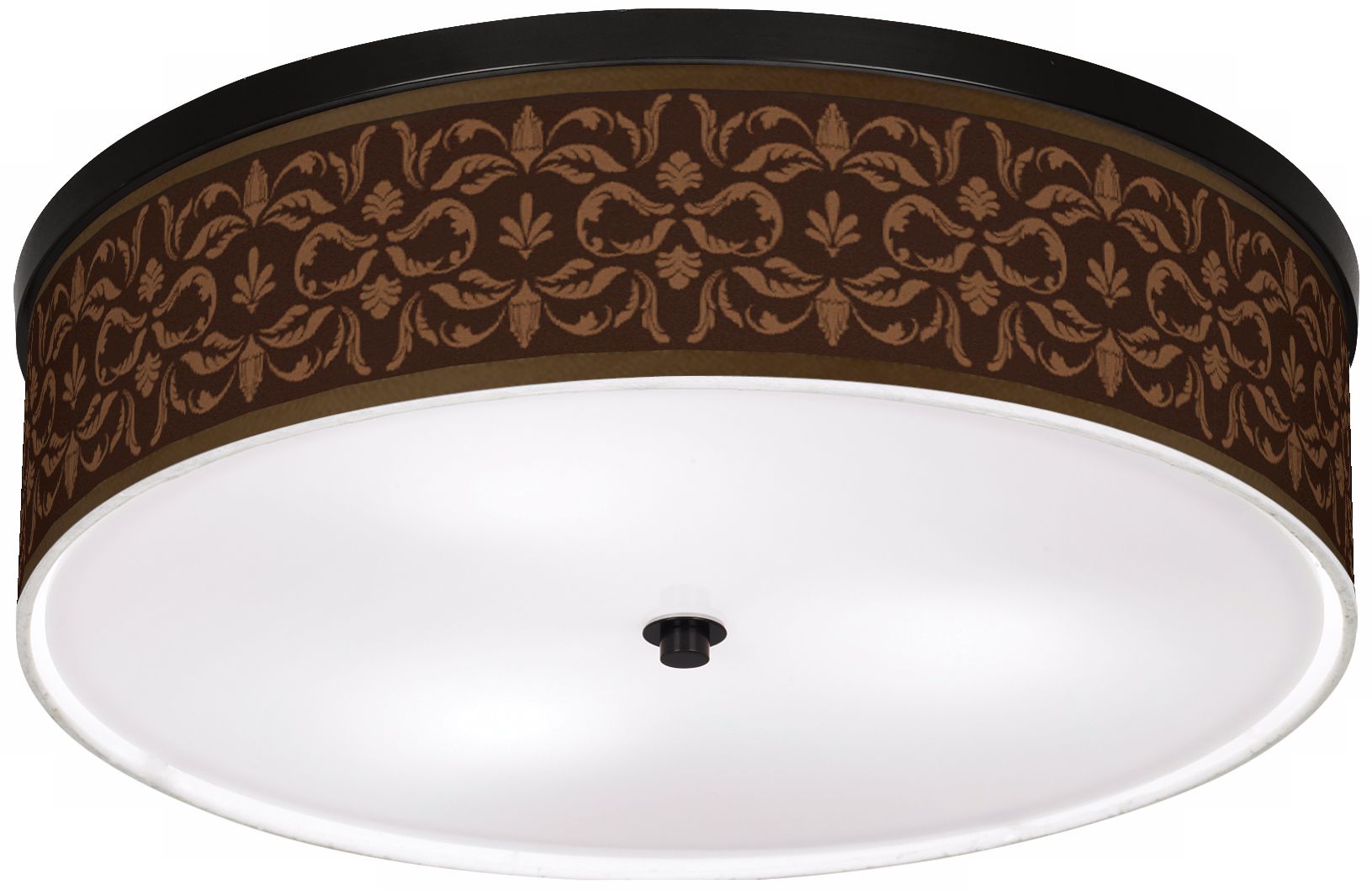 Mocha Flourish Linen 20 1/4" Wide CFL Ceiling Light