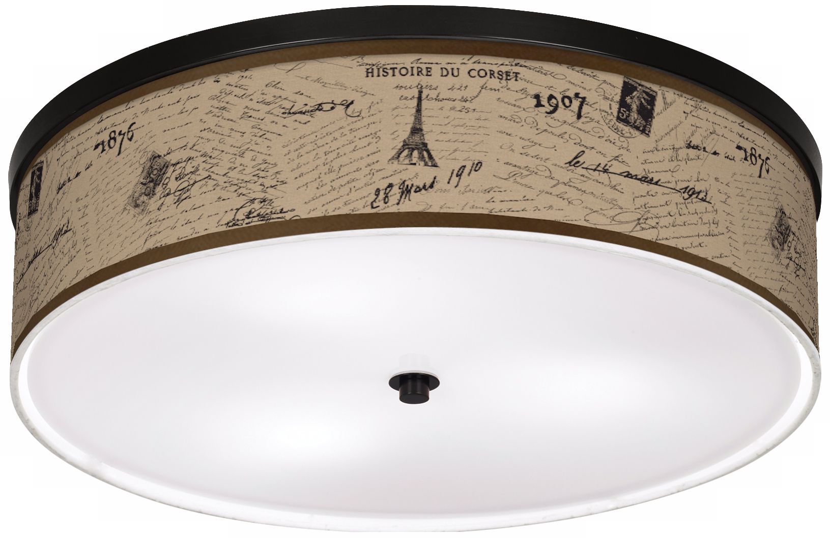 Letters To Paris Linen 20 1/4" Wide CFL Ceiling Light