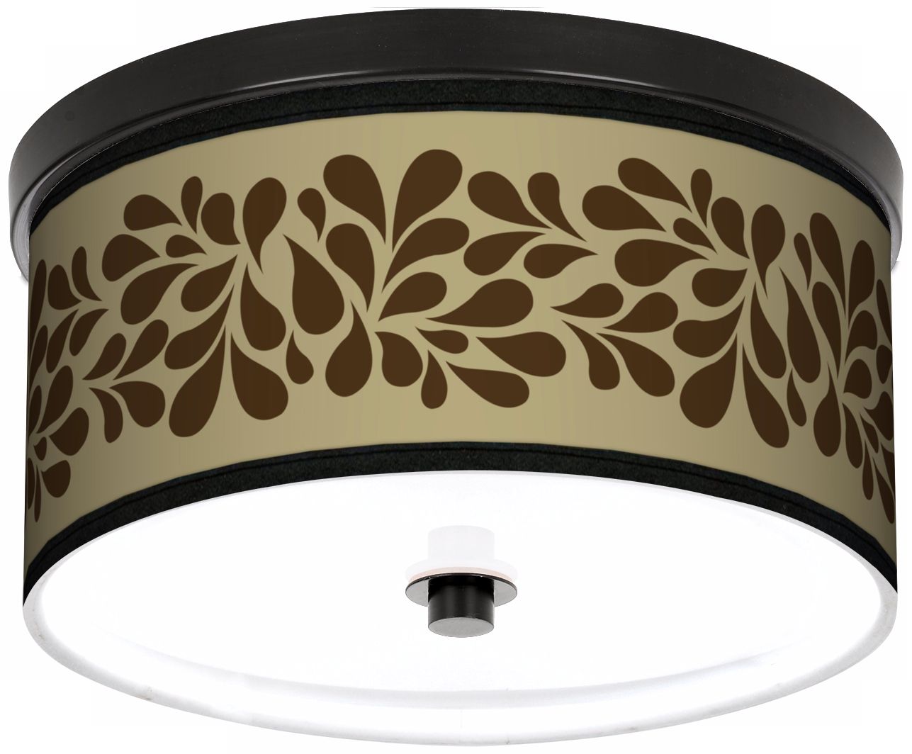 Brown Splash On Tan 10 1/4" Wide CFL Bronze Ceiling Light