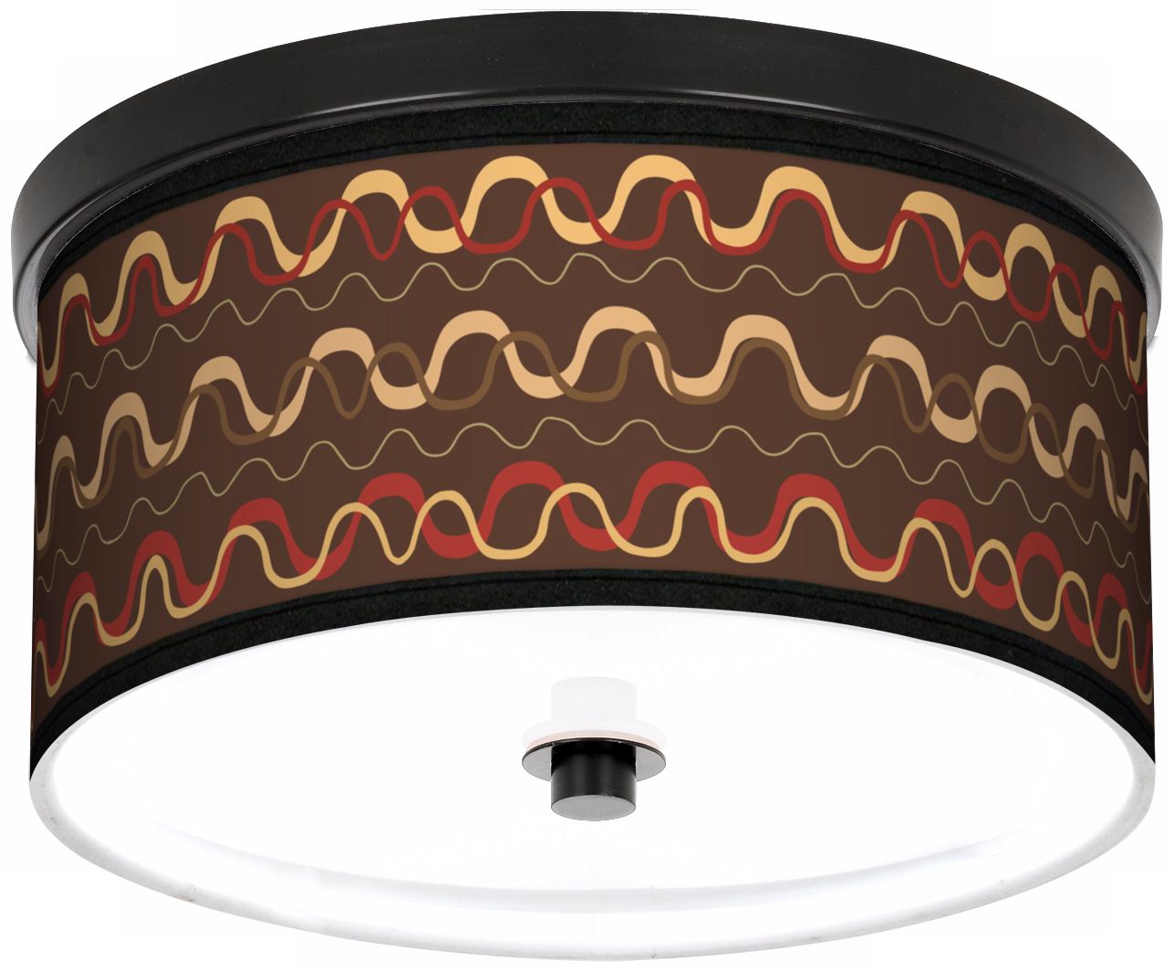 Wave Stitch 10 1/4" Wide CFL Bronze Ceiling Light