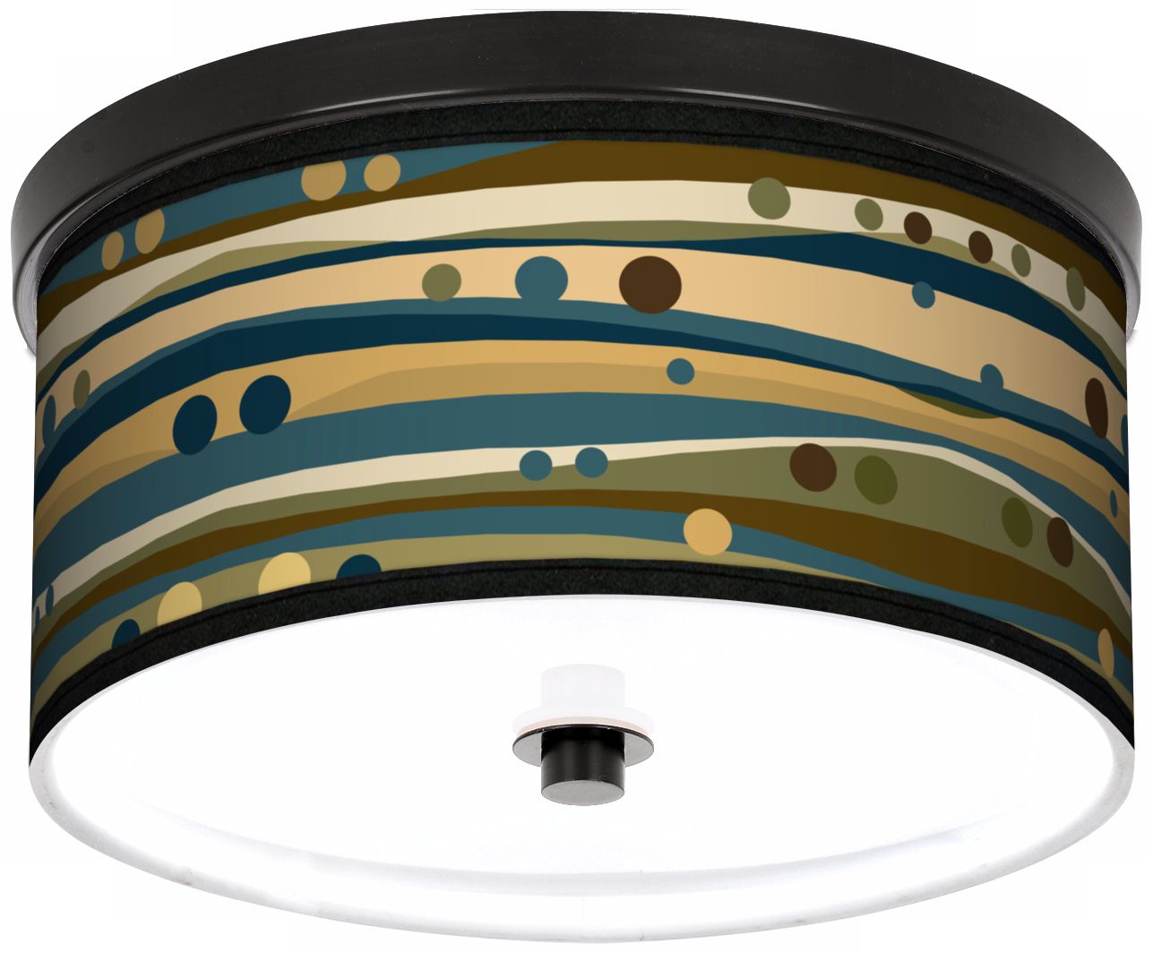 Dots & Waves 10 1/4" Wide CFL Bronze Ceiling Light