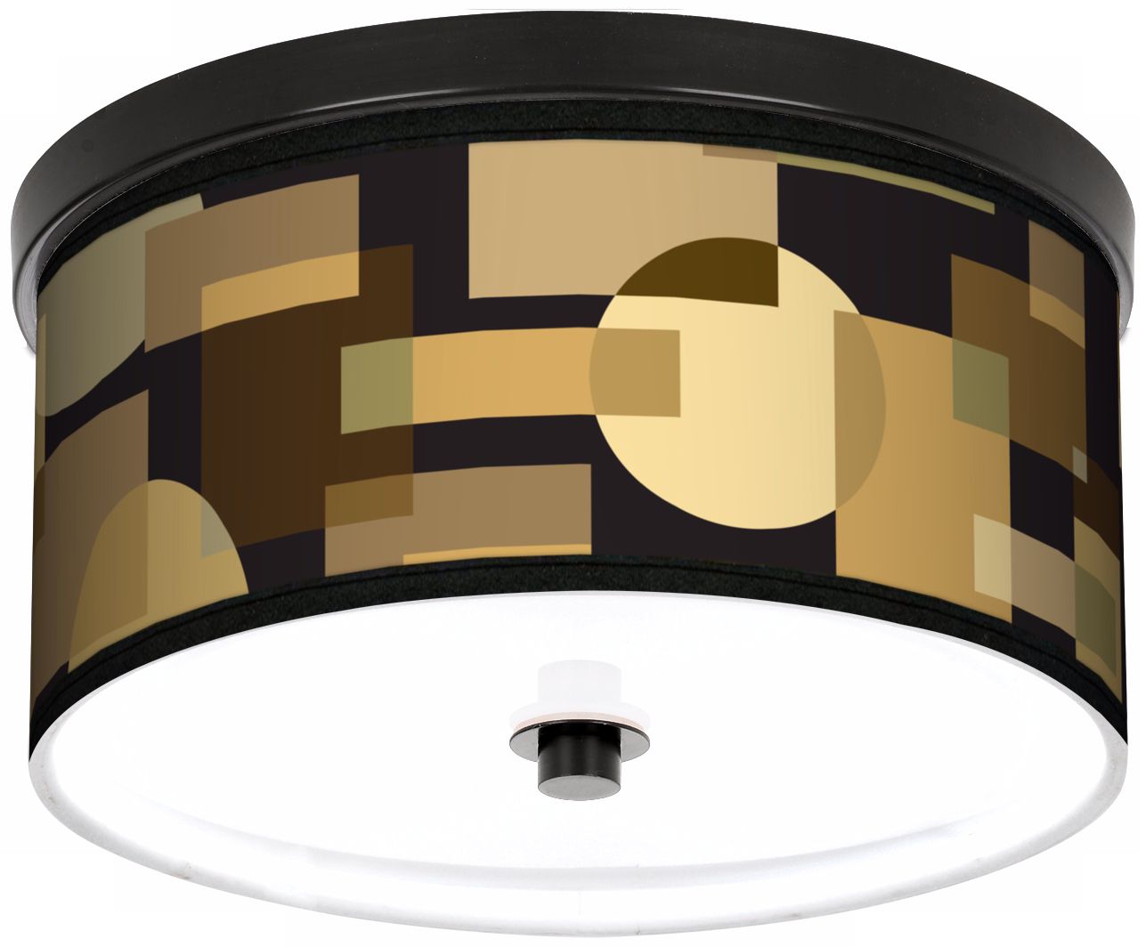 Earthy Geometrics 10 1/4" Wide CFL Bronze Ceiling Light