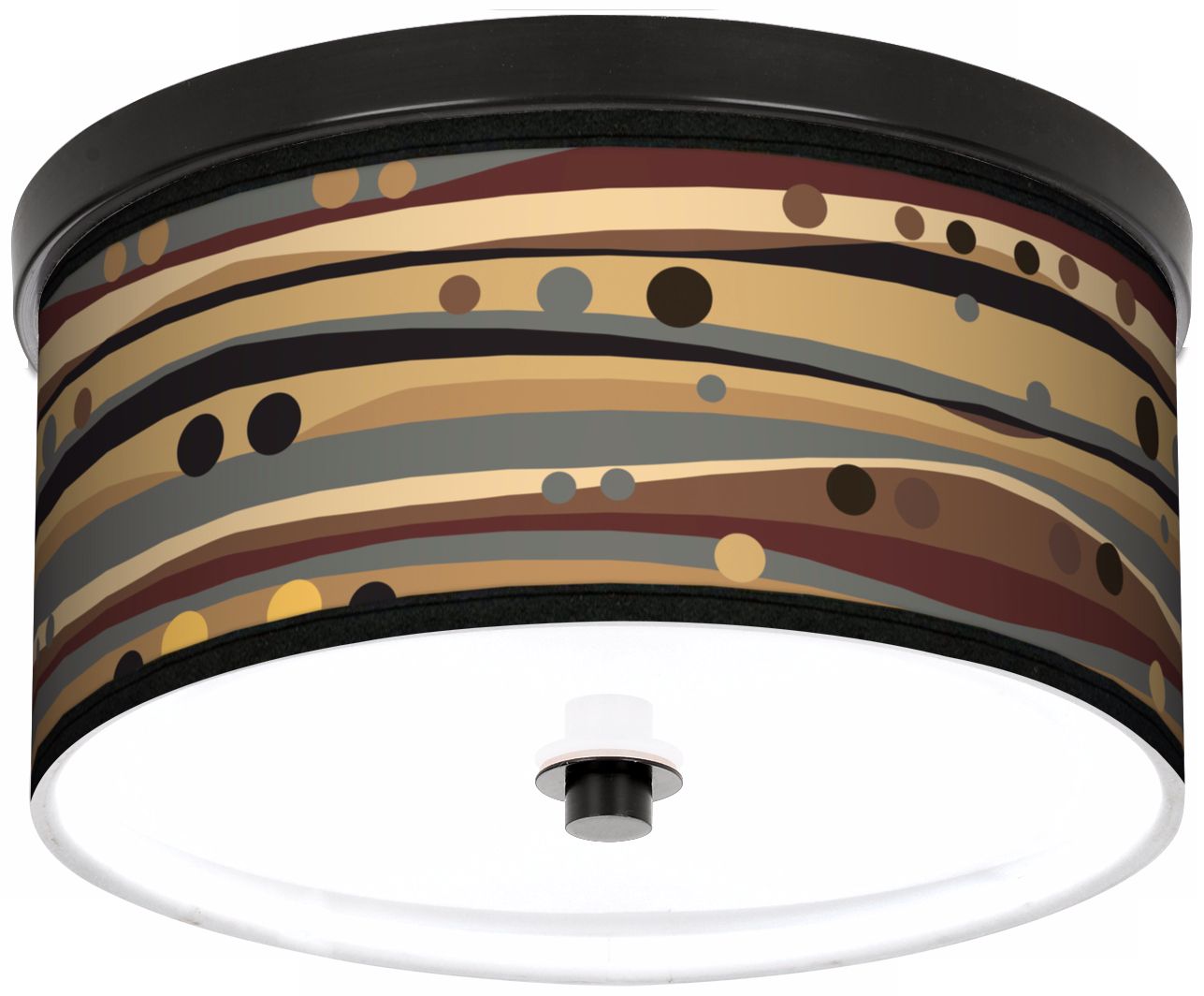 Natural Dots and Waves 10 1/4" Wide CFL Bronze Ceiling Light