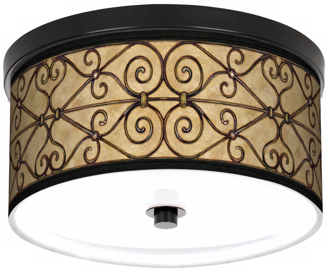 Trellis Hearts 10 1/4" Wide CFL Bronze Ceiling Light