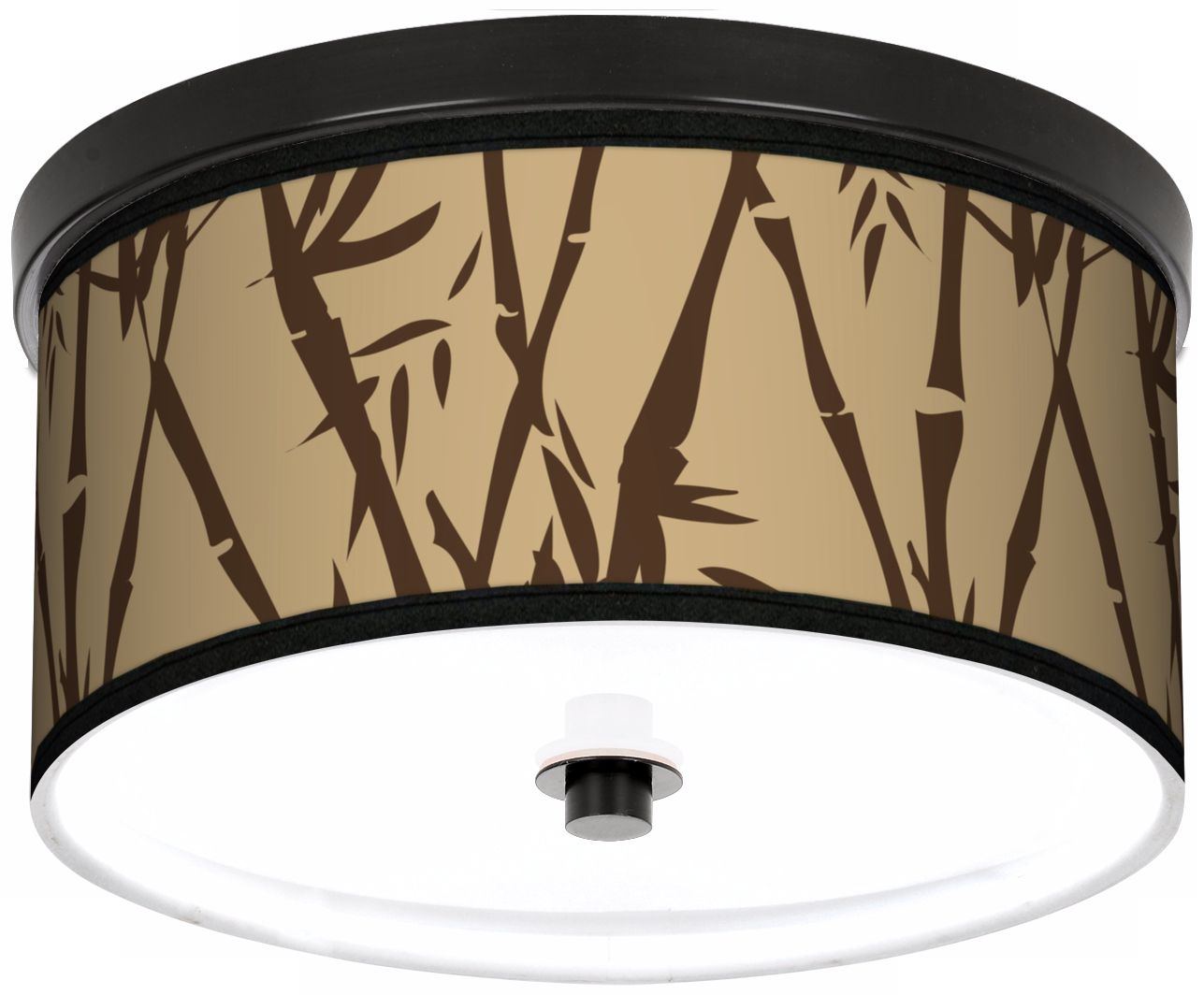 Earth Bamboo 10 1/4" Wide CFL Bronze Ceiling Light