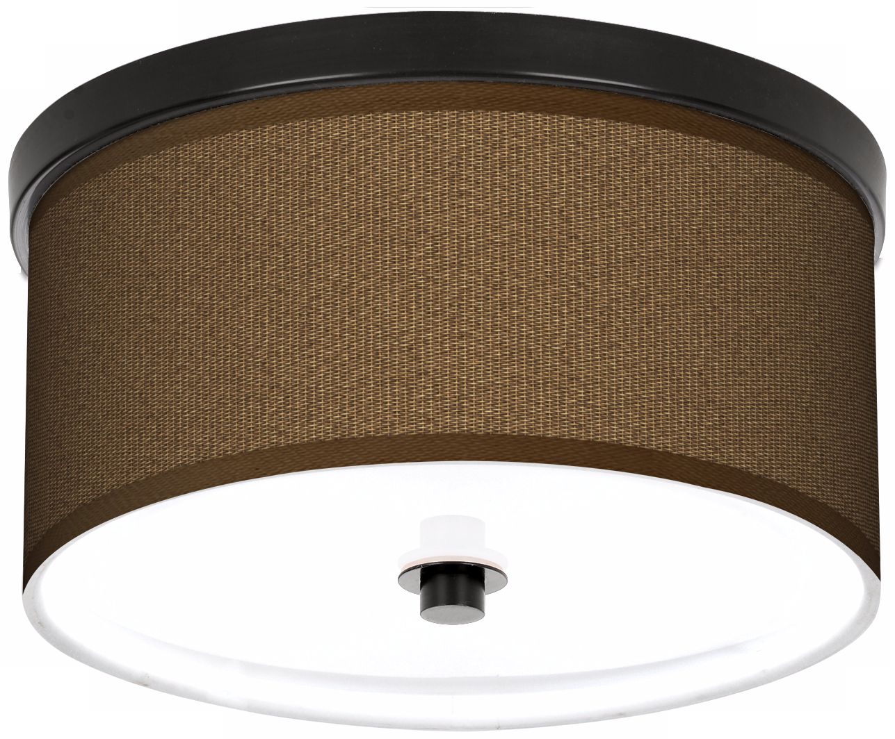 Khaki 10 1/4" Wide CFL Bronze Ceiling Light