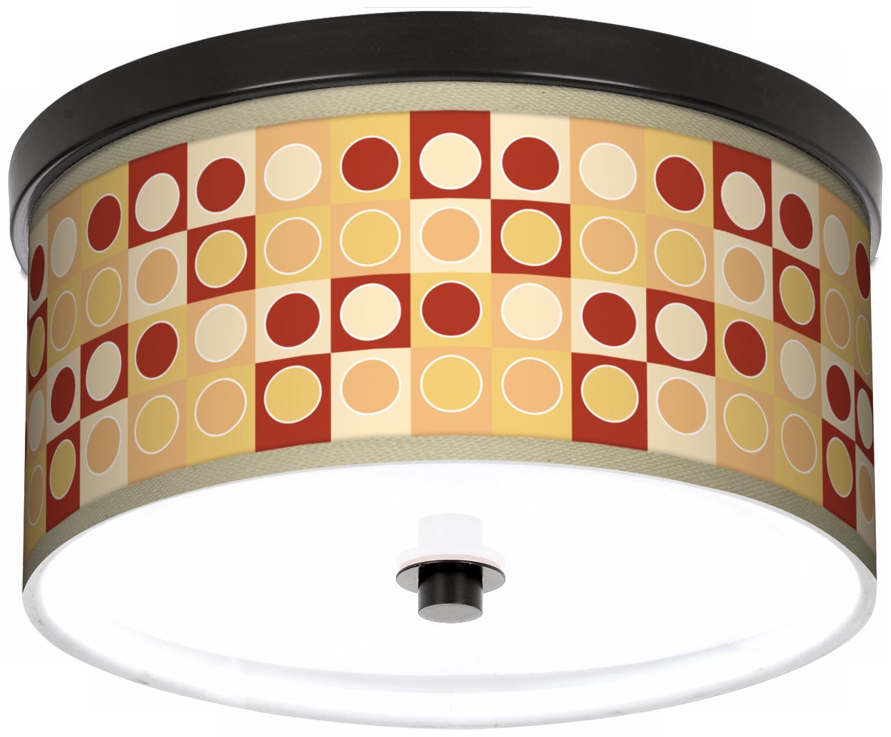 Retro Dotted Squares 10 1/4" Wide CFL Bronze Ceiling Light