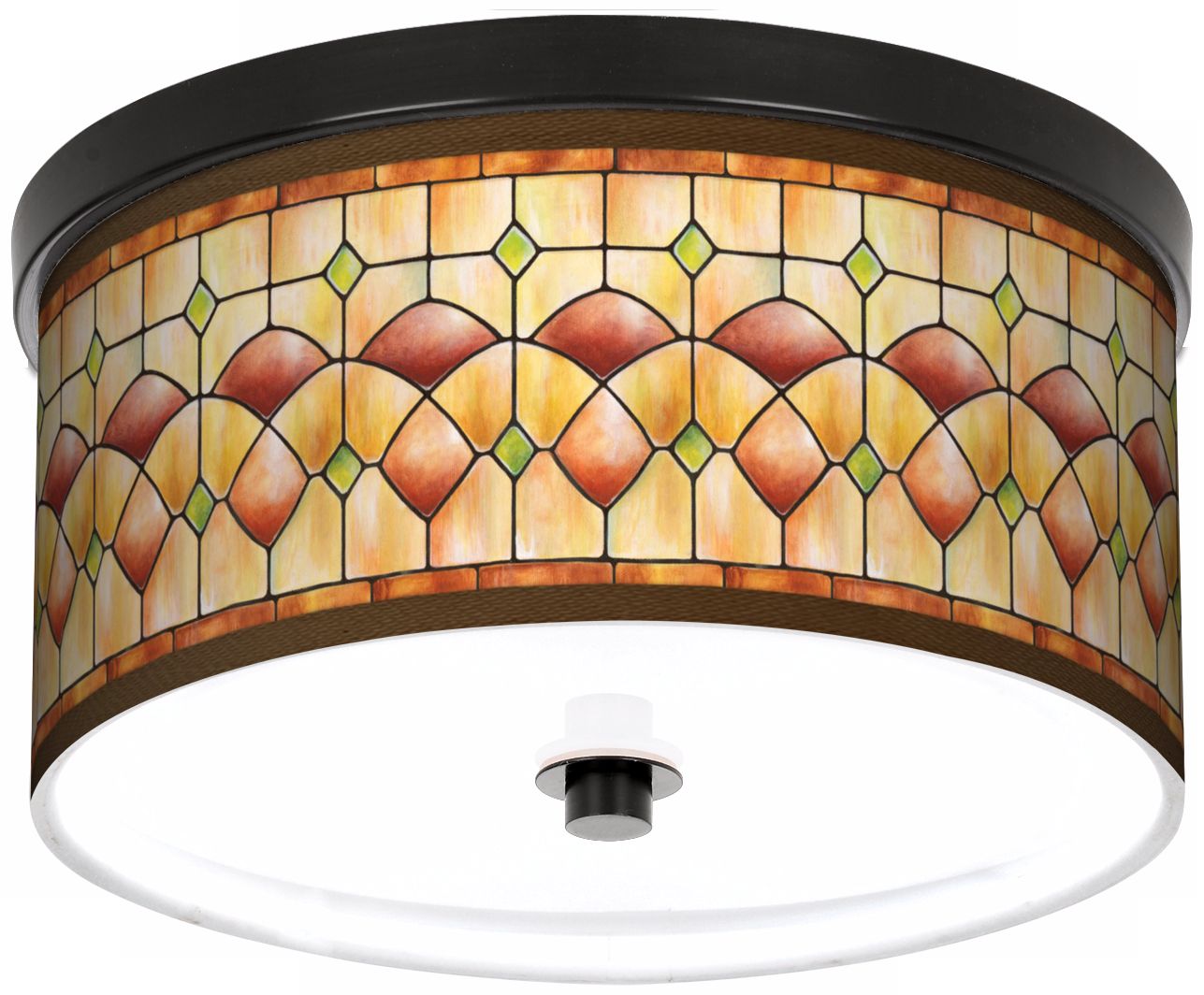 Tiffany Ochre 10 1/4" Wide CFL Bronze Ceiling Light