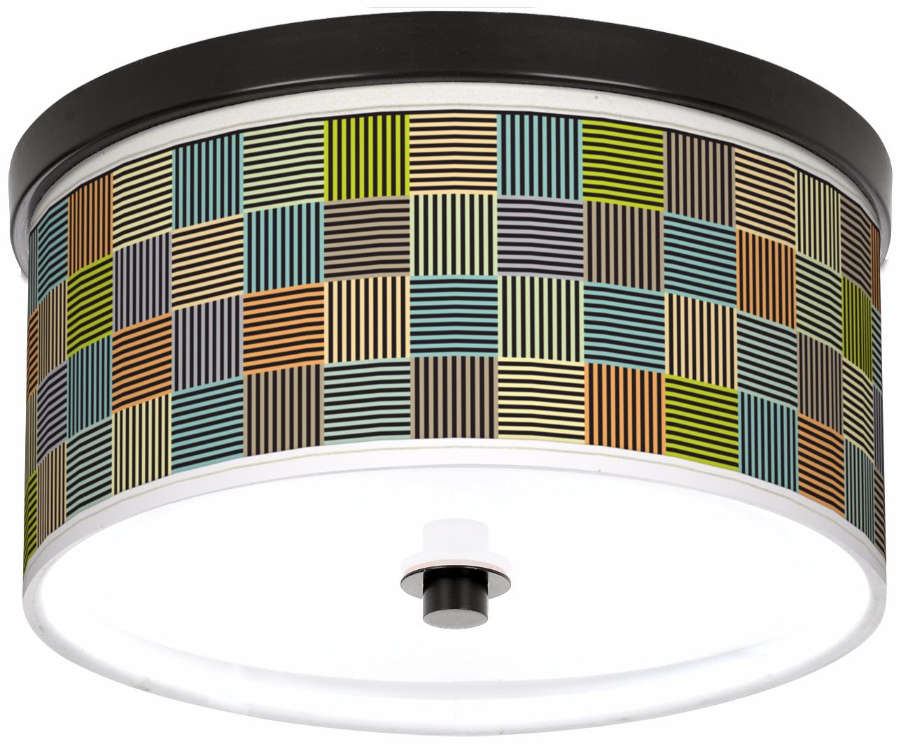 Pixel City 10 1/4" Wide CFL Bronze Ceiling Light
