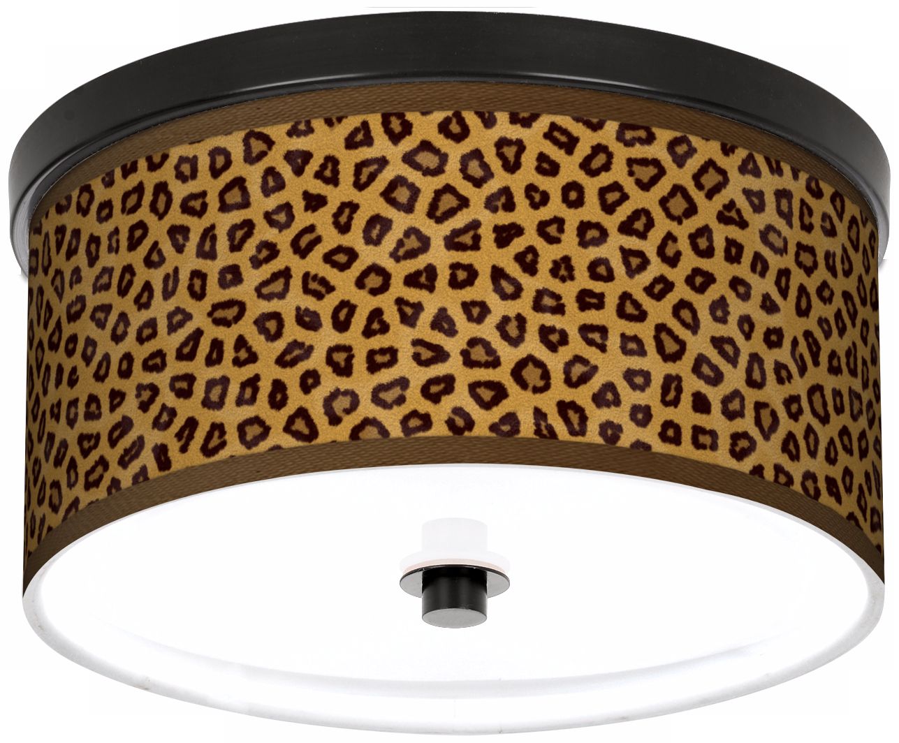 Safari Cheetah Giclee 10 1/4" Wide CFL Bronze Ceiling Light