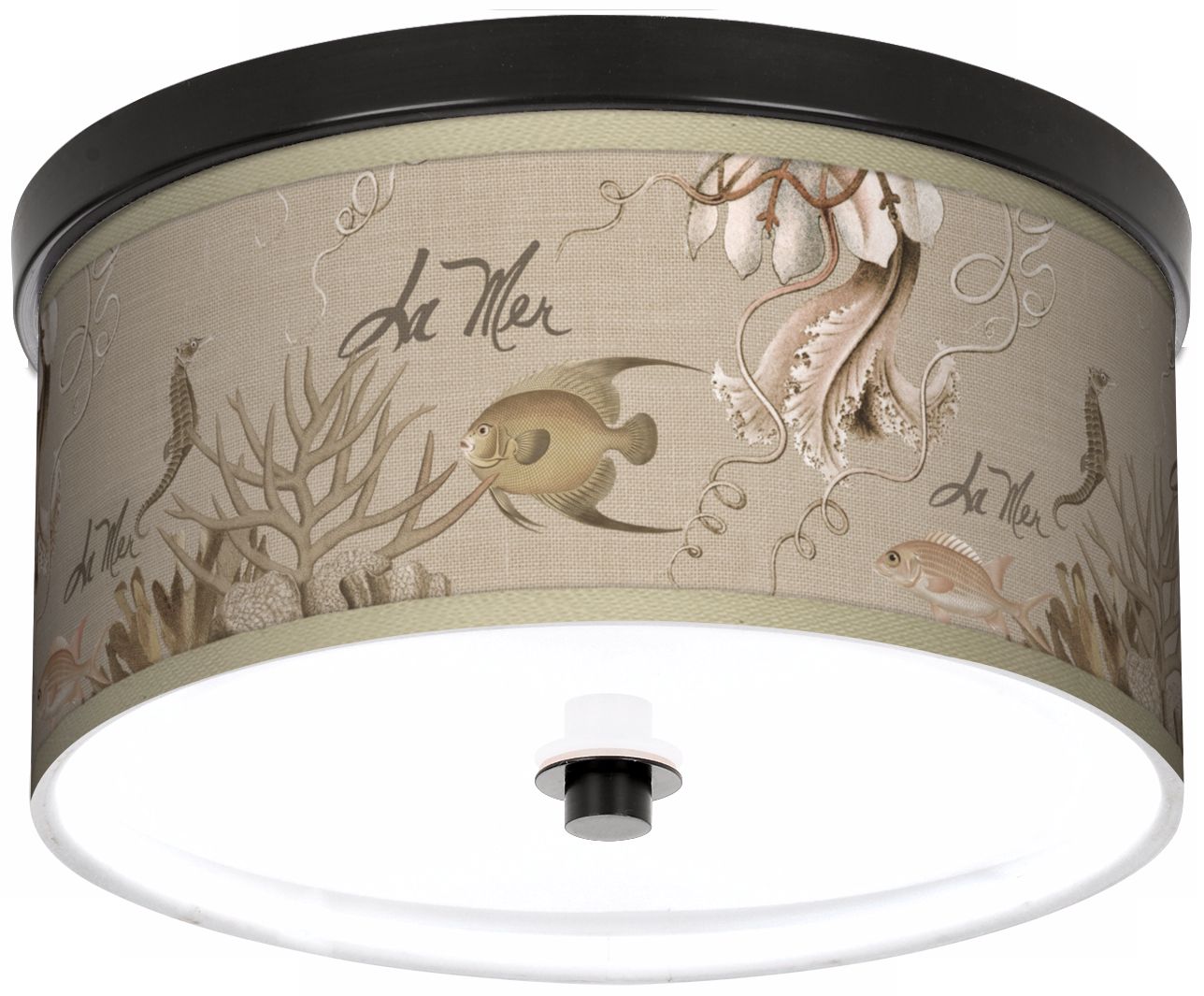 La Mer Jellyfish Giclee 10 1/4" Wide Bronze Ceiling Light