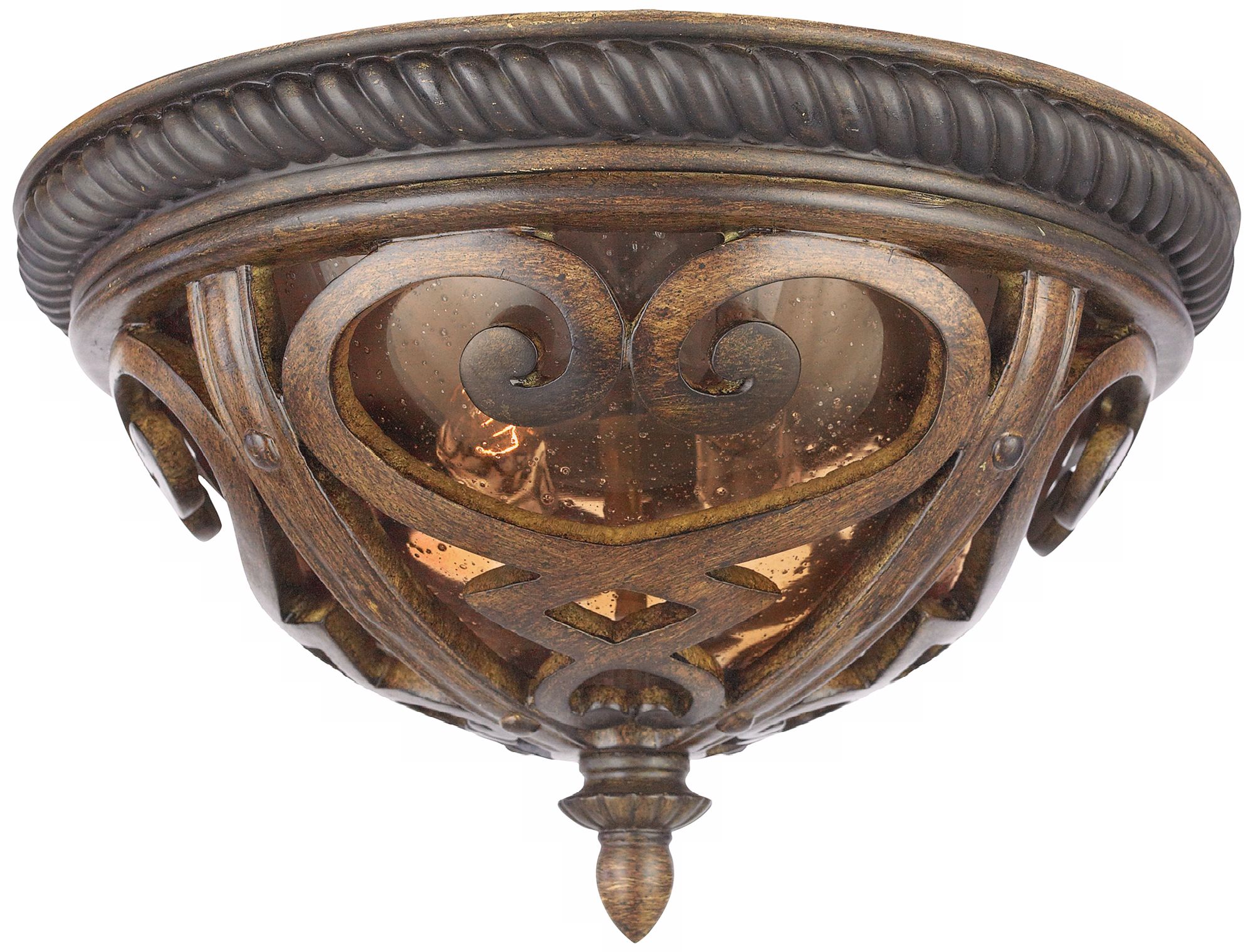 French Quarter Antique Brown 13" Wide Ceiling Light