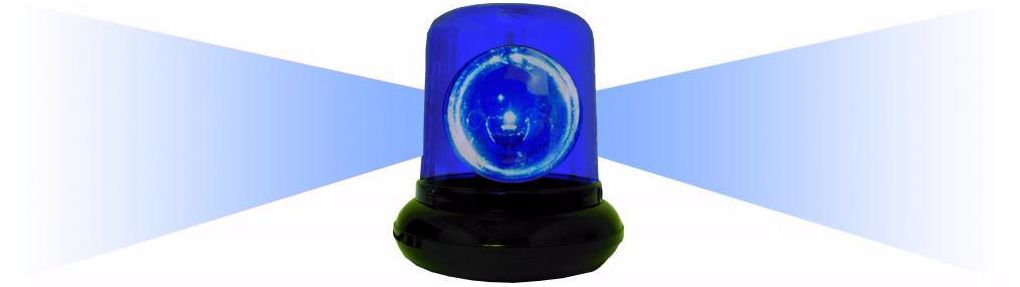 Blue Spinning Police Beacon Light