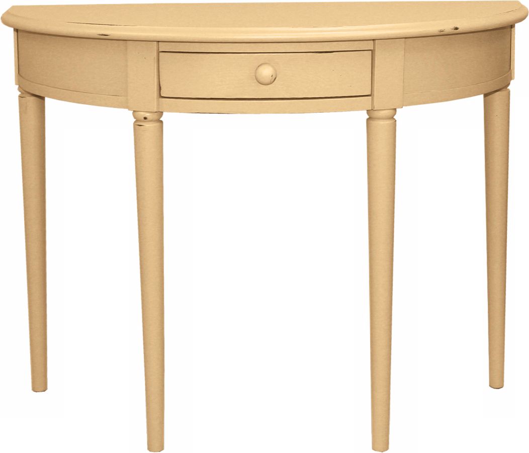 Favorite Finds Maize Finish Demilune Console Table
