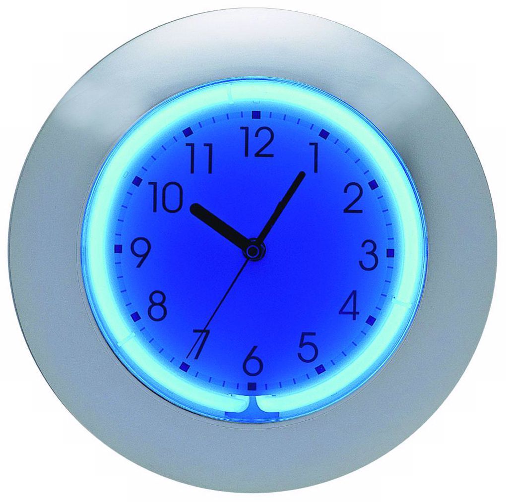 Blue or Pink Neon 12" Wide Wall Clock