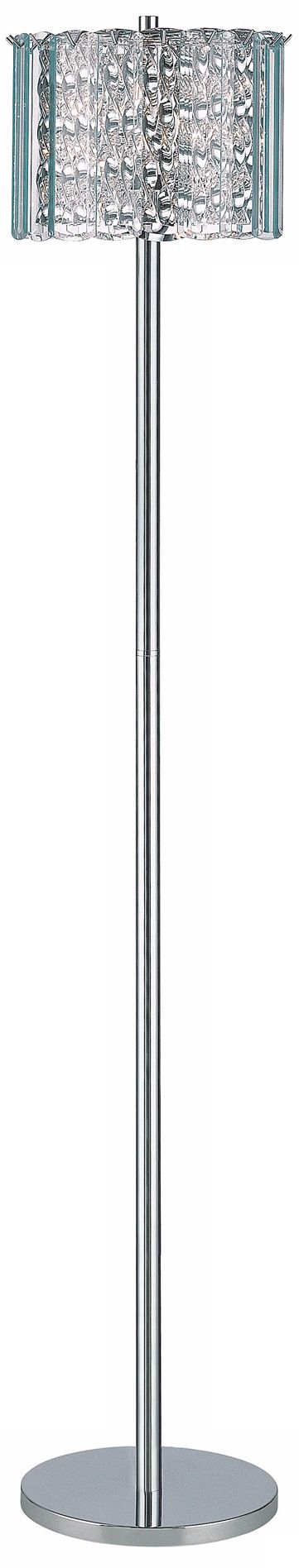 Lite Source Lucentio Chrome and Clear Glass Shade Floor Lamp